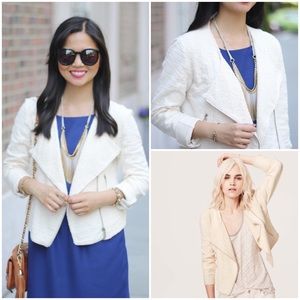 lou & grey hint of lace moto jacket